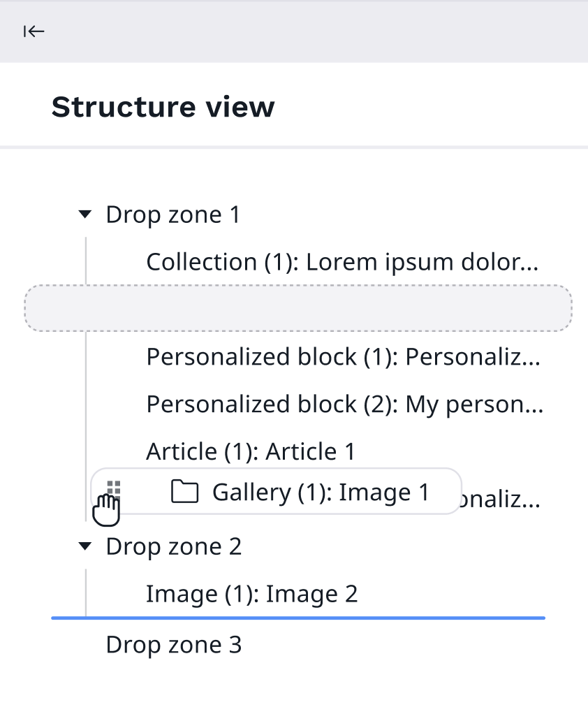 Structure view - drag and drop